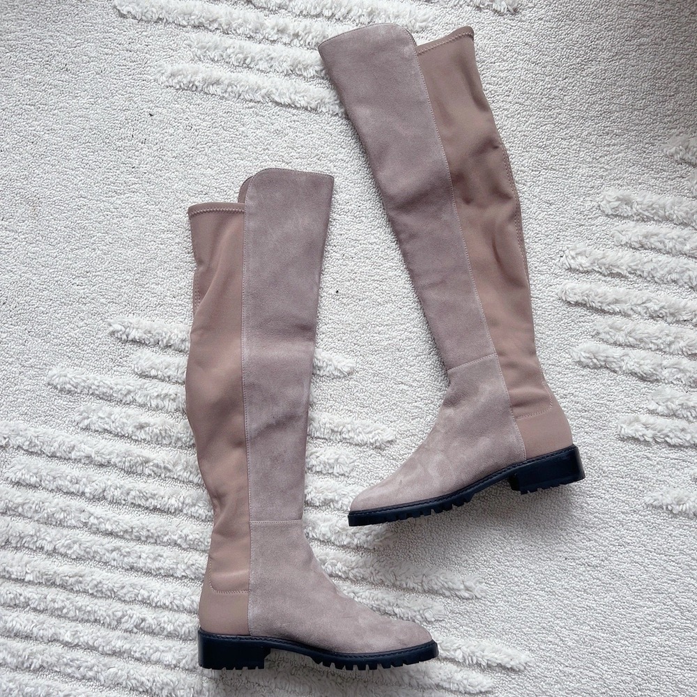 Stuart Weitzman City 5050 OTK Over  The Knee Boots Tan Brown Suede US 5.5 - Picture 3 of 12